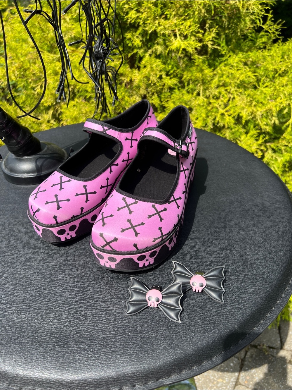 Hot Chocolate Design Chocolaticas® Pink Bones Mary Jane Platform Shoes Halloween - Picture 16 of 17